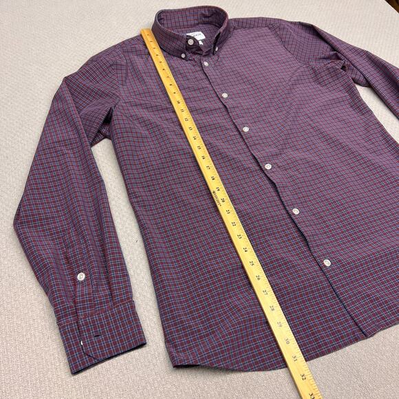 Mizzen + Main Shirt Mens XL Plaid Trim Fit Leeward Collection Performance USA - Picture 6 of 7
